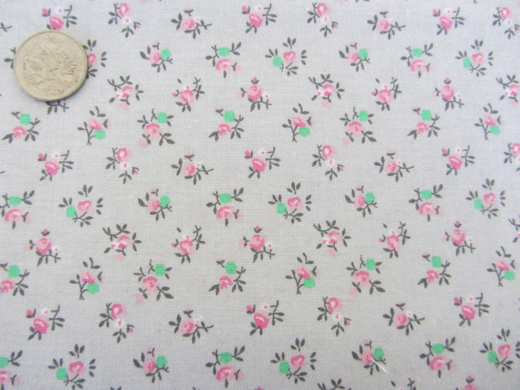 Small Print Floral - Grey & Pink